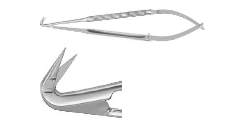 МІКРО НОЖИЦІ ДЕЛІКАТНІ, ВИГНУТІ НА 125°, 165ММ